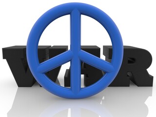 A symbol of peace ahead of the war concept