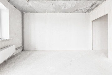 interior of the apartment without decoration in white colors