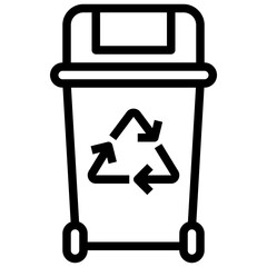 RECYCLE BIN line icon,linear,outline,graphic,illustration