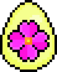 Fototapeta premium Easter egg pixel art vector illustration.