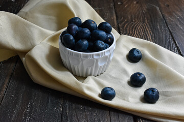 Blueberries on Wooden Table