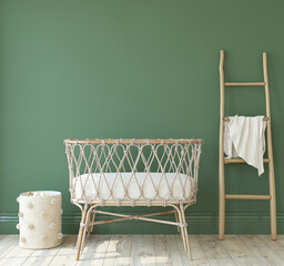 Nursery interior in boho style. 3d render. © poligonchik