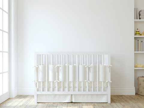 Nursery interior in classical style. 3d render.
