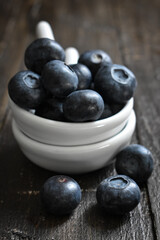 Blueberries on Wooden Table