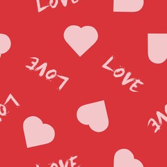 Love Seamles Pattern. Vector Hearts and love seamless pattern background