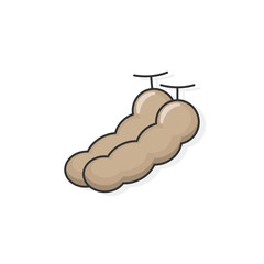 Cartoon icon of tamarind. Fruit icon