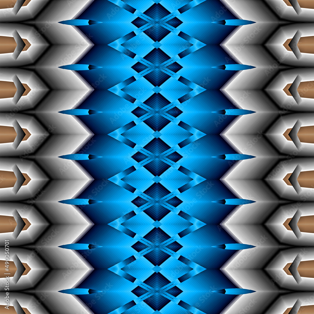 Wall mural 3d effect - abstract geometric fractal pattern