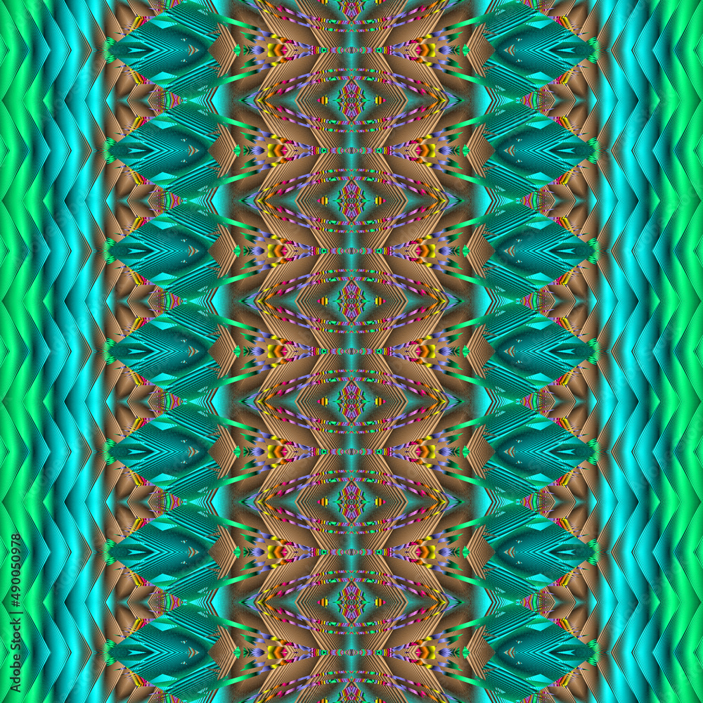 Wall mural 3d effect - abstract geometric fractal pattern