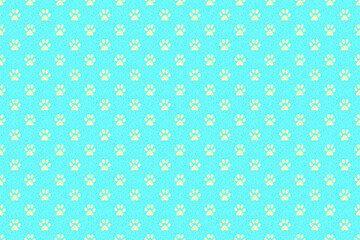 light green cream animal footprint pattern wallpaper doodle background, cute seamless pattern, light blue background