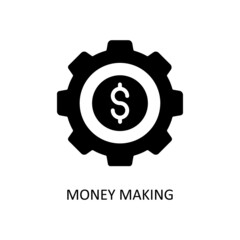 Money Making Vector Solid Icon Design illustration. Fintech Symbol on White background EPS 10 File