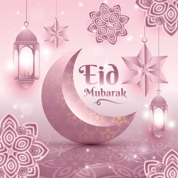Eid mubarak, Eid al adha, Eid al fitr, greetings, celebration, calligraphy card vector design
