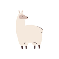 Hand drawn llama element for your design