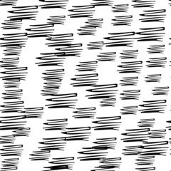 Seamless pattern with black pencil brushstrokes