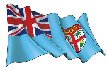 Waving Flag of Fiji Islands