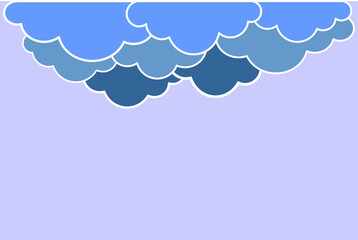 simple lilac background with blue clouds