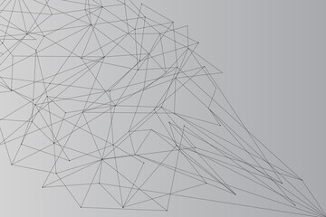 Network abstract connection isolated on gray background. Network technology background with dots and lines. Ai background. Modern abstract concept. Ai background vector, network technology