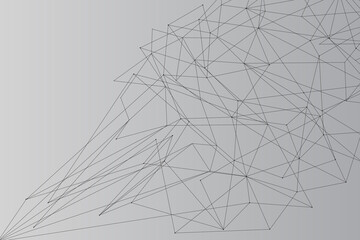 Network abstract connection isolated on gray background. Network technology background with dots and lines. Ai background. Modern abstract concept. Ai background vector, network technology