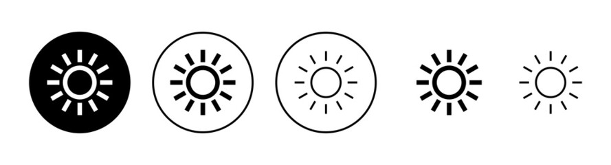 Sun icons set. Brightness sign and symbol