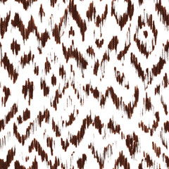 Abstract seamless pattern in earth tones. Spring Summer 2023 fashion trend print for fabric. Block print, batik, earthy inks, wax prints, brush strokes imitation.