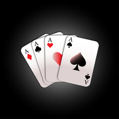 playing cards for poker on a black background. virtual casino