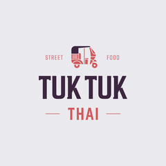 Tuk Tuk Thailand Bajaj Car Transportation Logo Design Vector
