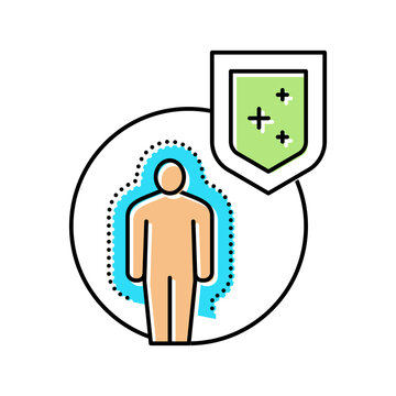 body immunity defense color icon vector illustration