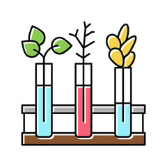 laboratory plant growth phytotherapy color icon vector illustration