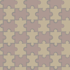 Vector square pattern in the form of multi-colored puzzle pieces with contrasting seams