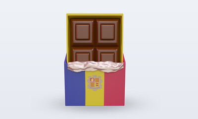 3d chocolate Andorra flag rendering front view