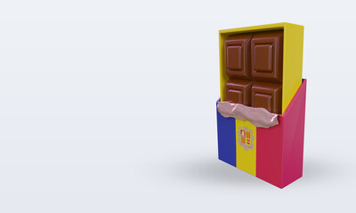 3d chocolate Andorra flag rendering right view