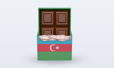 3d chocolate Azerbaijan flag rendering front view