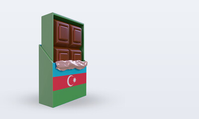 3d chocolate Azerbaijan flag rendering left view