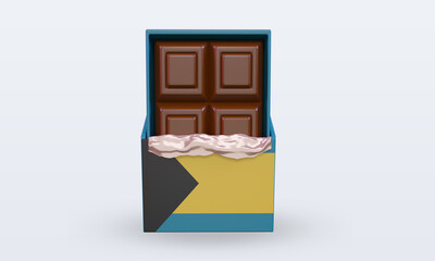 3d chocolate Bahamas flag rendering front view