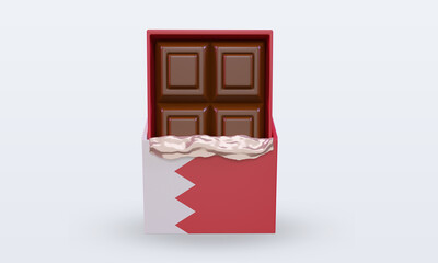 3d chocolate Bahrain flag rendering front view