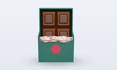 3d chocolate Bangladesh flag rendering front view