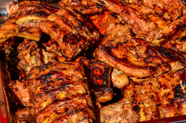 Obraz na płótnie Canvas meat on the grill .Top sirloin steak .