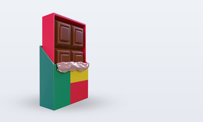 3d chocolate Benin flag rendering left view