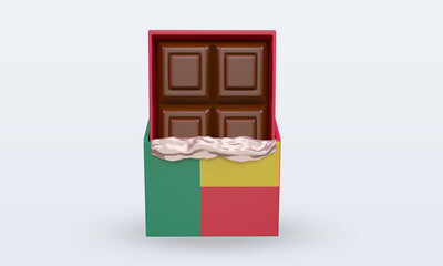 3d chocolate Benin flag rendering front view