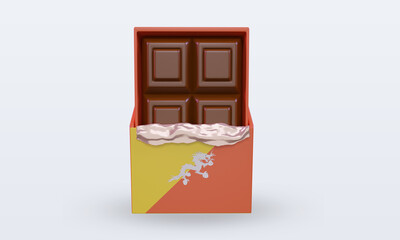 3d chocolate Bhutan flag rendering front view