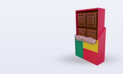 3d chocolate Benin flag rendering right view