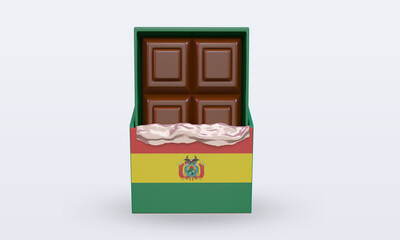3d chocolate Bolivia flag rendering front view