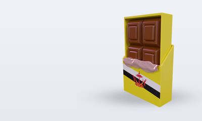 3d chocolate Brunei Darussalam flag rendering right view
