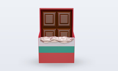3d chocolate Bulgaria flag rendering front view