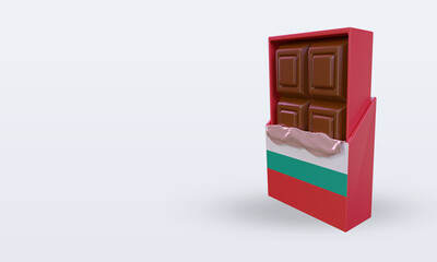 3d chocolate Bulgaria flag rendering right view