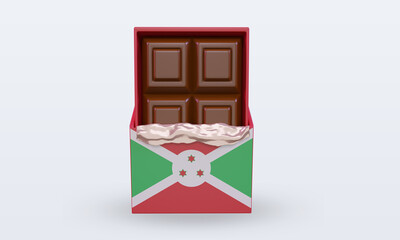 3d chocolate Burundi flag rendering front view