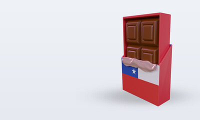 3d chocolate Chile flag rendering right view