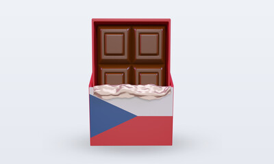 3d chocolate Czech Republic flag rendering front view