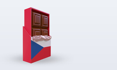 3d chocolate Czech Republic flag rendering left view