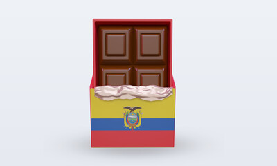 3d chocolate Ecuador flag rendering front view