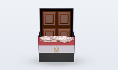 3d chocolate Egypt flag rendering front view